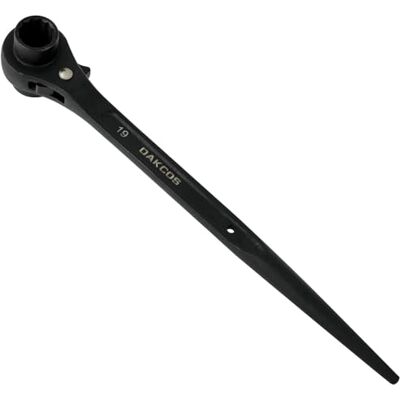DAKCOS Llave de Carraca de Andamio 19/22 mm Derecha/Izquierda, Reversible, Negro DAKCOS Llave de Carraca de Andamio 19/22 mm Derecha/Izquierda, Reversible, Negro