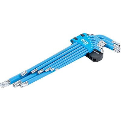 BGS Juego de llaves acodadas perfil en T (para Torx)/perfil en T (para Torx) con perforación T10 T50 9 piezas BGS Juego de llaves acodadas perfil en T (para Torx)/perfil en T (para Torx) con perforación T10 T50 9 piezas