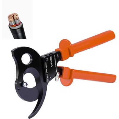 VEVOR Cortador de Cables de Trinquete 325 mm, Cortador de Alambres y Cables de Cobre-Aluminio 300 mm², Cortacables con Hojas de Acero con Mangos Recubiertos de PVC y Botón de Liberación Rápida VEVOR Cortador de Cables de Trinquete 325 mm, Cortador de Alambres y Cables de Cobre-Aluminio 300 mm², Cortacables con Hojas de Acero con Mangos Recubiertos de PVC y Botón de Liberación Rápida