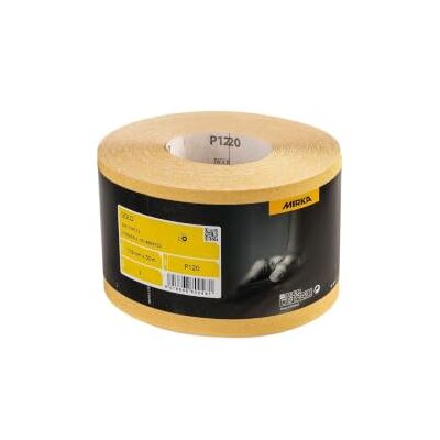 Mirka Gold Universal Rollo de papel de lija 115mm x 50m / grano P240 / Para lijar yeso, masilla, aglomerado, madera, barniz Mirka Gold Universal Rollo de papel de lija 115mm x 50m / grano P240 / Para lijar yeso, masilla, aglomerado, madera, barniz
