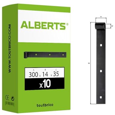 Alberts Cinta para tienda (cierre recto, rollo de 14 mm, tamaño 300 x 35 mm, juego de 10 unidades) Alberts Cinta para tienda (cierre recto, rollo de 14 mm, tamaño 300 x 35 mm, juego de 10 unidades)