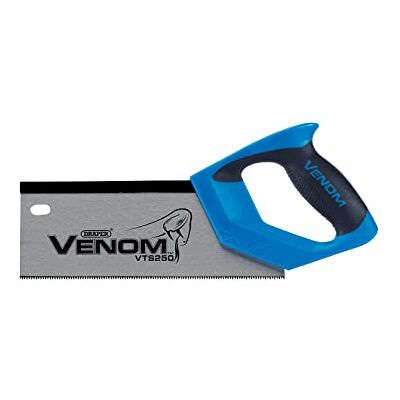 Draper Venom Sierra de espiga de 12 PPI Sierra de mano de doble tierra Longitud de la hoja de 250 mm Sierra de madera de herramienta manual Draper Venom Sierra de espiga de 12 PPI Sierra de mano de doble tierra Longitud de la hoja de 250 mm Sierra de madera de herramienta manual