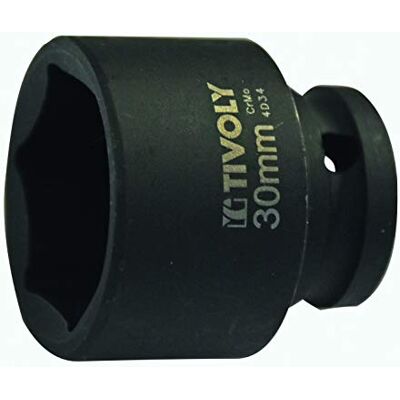 Tivoly Llave de vaso hexagonal (cuadrada, 1/2", diámetro 30, fosfato, color negro Tivoly Llave de vaso hexagonal (cuadrada, 1/2", diámetro 30, fosfato, color negro
