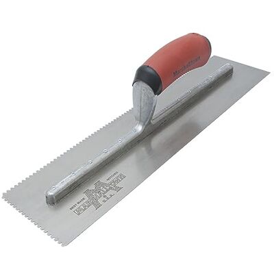 Marshalltown Fratasadora , fratasadora dentada con mango plano V-3x3x3 mm y DuraSoft, de acero, tamaño de la hoja: 279x114 mm Marshalltown Fratasadora , fratasadora dentada con mango plano V-3x3x3 mm y DuraSoft, de acero, tamaño de la hoja: 279x114 mm