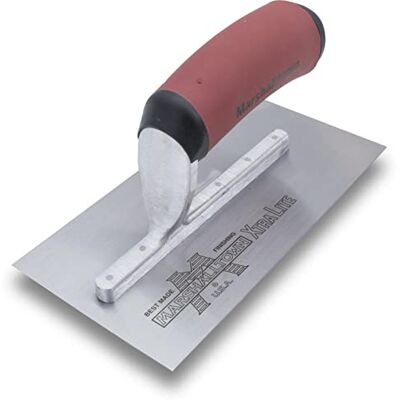 Marshalltown pequeña paleta alisadora, paleta de pared con mango DuraSoft, de acero, dimensiones: 191x102 mm, extremos cuadrados Marshalltown pequeña paleta alisadora, paleta de pared con mango DuraSoft, de acero, dimensiones: 191x102 mm, extremos cuadrados