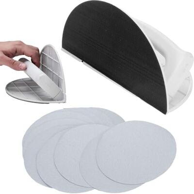 FORMVERSITY Lijadora Angular Semicircular Multifuncional, Lijadora de Mano para Paneles de Yeso Autoadhesiva, Herramienta de Papel de Lija Detalle Sander para Muro, Esquina, Bloque de Madera FORMVERSITY Lijadora Angular Semicircular Multifuncional, Lijadora de Mano para Paneles de Yeso Autoadhesiva, Herramienta de Papel de Lija Detalle Sander para Muro, Esquina, Bloque de Madera