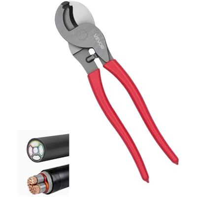 VEVOR Cortador de Cables de Alto Apalancamiento 235 mm, Con Hojas de Acero y Mangos Recubiertos de PVC, Cortador de Alambres y Cables de Aluminio 4/0 AWG, Cobre 2/0 AWG, para Trabajos Eléctricos VEVOR Cortador de Cables de Alto Apalancamiento 235 mm, Con Hojas de Acero y Mangos Recubiertos de PVC, Cortador de Alambres y Cables de Aluminio 4/0 AWG, Cobre 2/0 AWG, para Trabajos Eléctricos