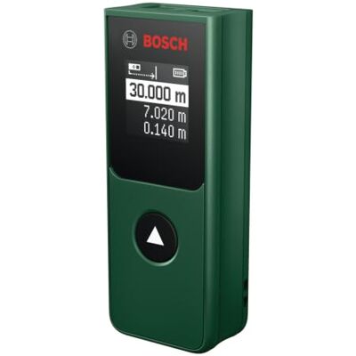 Bosch Medidor láser PLM30-21 (mide distancias hasta 30 m, calcula metros cuadrados, medición continua, funcionamiento intuitivo con un solo botón, pantalla de alta visibilidad) Bosch Medidor láser PLM30-21 (mide distancias hasta 30 m, calcula metros cuadrados, medición continua, funcionamiento intuitivo con un solo botón, pantalla de alta visibilidad)