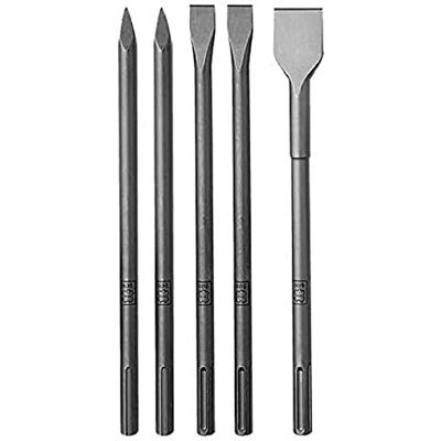 DUSS Juego de martillo cincelador de 5 piezas (2 cinceles puntiagudos, 2 cinceles planos, 1 cincel espátula, longitud 400 mm, para martillo demoledor y cincelador) DUSS Juego de martillo cincelador de 5 piezas (2 cinceles puntiagudos, 2 cinceles planos, 1 cincel espátula, longitud 400 mm, para martillo demoledor y cincelador)