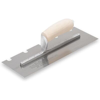 Marshalltown llana dentada, U -13x13x51 mm, mango de madera, acero inoxidable, dimensiones: 279x102 mm Marshalltown llana dentada, U -13x13x51 mm, mango de madera, acero inoxidable, dimensiones: 279x102 mm