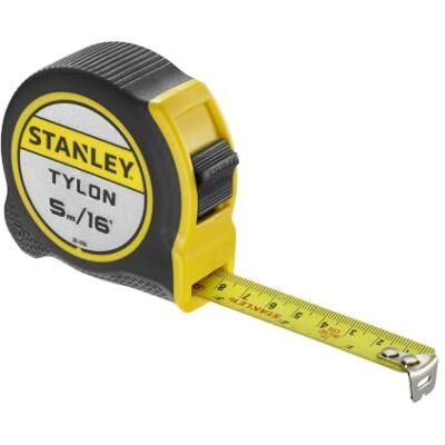 Stanley Cinta métrica 5 m 19 mm, Tylon con bloqueo, 1-30-696 Revestimiento de Hoja Tylon Duradero, Mango ergonómico, Precisión de clase II, gancho Tru-Zero, función de bloqueo deslizante Stanley Cinta métrica 5 m 19 mm, Tylon con bloqueo, 1-30-696 Revestimiento de Hoja Tylon Duradero, Mango ergonómico, Precisión de clase II, gancho Tru-Zero, función de bloqueo deslizante