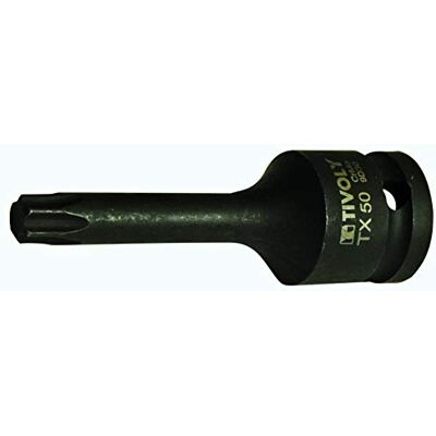 Tivoly Llave de vaso de impacto Torx macho n.º 50, fosfato, color negro Tivoly Llave de vaso de impacto Torx macho n.º 50, fosfato, color negro