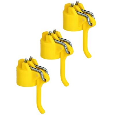 Alberts GAH- 654252 Juego de 3 cabezales de tensor para tendedero de plástico, color amarillo, para tubo de 42 mm de diámetro Alberts GAH- 654252 Juego de 3 cabezales de tensor para tendedero de plástico, color amarillo, para tubo de 42 mm de diámetro