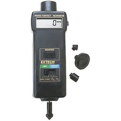 EXTECH Kombinierter Kontakt- und Foto-Drehzahlmesser, Laser 0,5-20000 U/min, Lasersensor, Kontakträder, Min/Max/Letzt-Speicher, großes LCD, Motoren/Ventilatoren EXTECH Kombinierter Kontakt- und Foto-Drehzahlmesser, Laser 0,5-20000 U/min, Lasersensor, Kontakträder, Min/Max/Letzt-Speicher, großes LCD, Motoren/Ventilatoren
