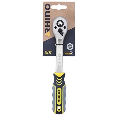 Rhino Llave de trinquete reversible trinquete, llave de enchufe reversible hecha de acero (cromo vanadio) unidad cuadrada de 3/8 pulgadas, alta calidad, 5 años, varios tamaños disponibles Rhino Llave de trinquete reversible trinquete, llave de enchufe reversible hecha de acero (cromo vanadio) unidad cuadrada de 3/8 pulgadas, alta calidad, 5 años, varios tamaños disponibles