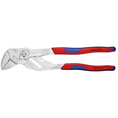 KNIPEX alicates Wrench Comfort Grip 19 posiciones de ajuste de botón. Las mandíbulas lisas no dañan las superficies. Acción de trinquete. Acabado cromado KNIPEX alicates Wrench Comfort Grip 19 posiciones de ajuste de botón. Las mandíbulas lisas no dañan las superficies. Acción de trinquete. Acabado cromado