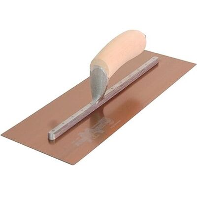 Marshalltown Llana alisadora PermaShape de , de forma plana, con mango de madera, de acero dorado, perfecta para yeseros y escayolistas, dimensiones: 330x127 mm Marshalltown Llana alisadora PermaShape de , de forma plana, con mango de madera, de acero dorado, perfecta para yeseros y escayolistas, dimensiones: 330x127 mm