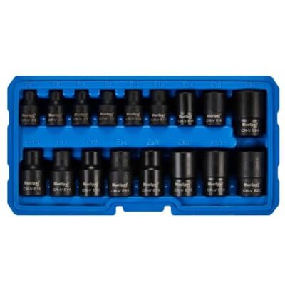Generic Blue Spot Tools 17PCE Juego de llaves de vaso Torx de impacto E Torx de 3/8 a 1/2 pulgadas Generic Blue Spot Tools 17PCE Juego de llaves de vaso Torx de impacto E Torx de 3/8 a 1/2 pulgadas