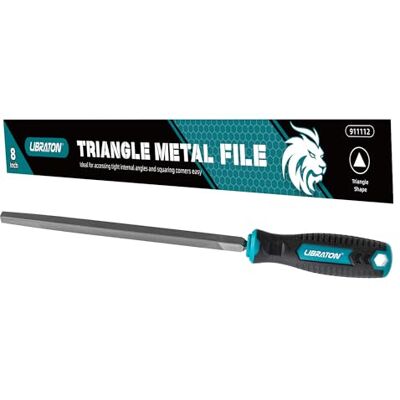LIBRATON Lima de Metal Triangular de 200mm, Herramienta de Archivo de Metal Lima de Acero de Alto Carbono con Mango Ergonómico, Lima de Mano para Metal, Madera, Plástico, Refinar, dar Forma y Raspar LIBRATON Lima de Metal Triangular de 200mm, Herramienta de Archivo de Metal Lima de Acero de Alto Carbono con Mango Ergonómico, Lima de Mano para Metal, Madera, Plástico, Refinar, dar Forma y Raspar