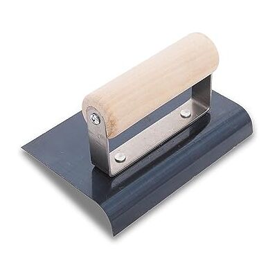 Marshalltown Llana de borde de , R 3mm, L 10mm con mango de madera de acero azul, dimensiones de la llana: 152x102 mm Marshalltown Llana de borde de , R 3mm, L 10mm con mango de madera de acero azul, dimensiones de la llana: 152x102 mm