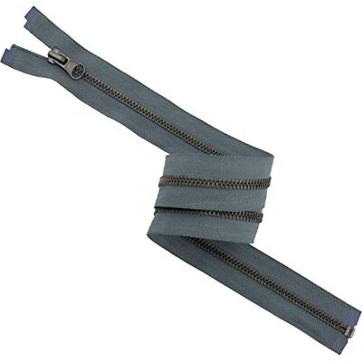 AERZETIX C61544 Cremallera N°5 separable 55cm en metal vintage tirador decorativo color gris plomo cursor marroquinería costura falda jeans mercería AERZETIX C61544 Cremallera N°5 separable 55cm en metal vintage tirador decorativo color gris plomo cursor marroquinería costura falda jeans mercería