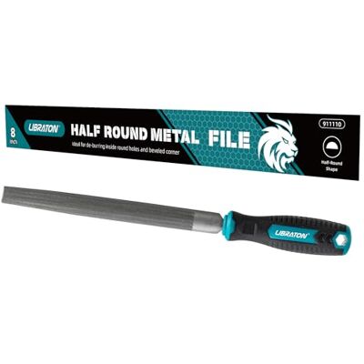 LIBRATON Lima Media Caña de 8 Pulgadas, Herramienta de Archivo de Metal Mango Ergonómico, Lima de Mano para Metal, Metalurgia, Madera, Plástico, Lima Plana para Refinar, Dar Forma y Raspar LIBRATON Lima Media Caña de 8 Pulgadas, Herramienta de Archivo de Metal Mango Ergonómico, Lima de Mano para Metal, Metalurgia, Madera, Plástico, Lima Plana para Refinar, Dar Forma y Raspar