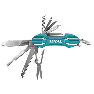 TOTAL Navaja Multiusos Medida 95 mm Con 15 Funciones Diferentes Incluye Lima, Destornillador, Sacacorchos, Tijeras y Más Para Realizar Diversas Tareas Turquesa TOTAL Navaja Multiusos Medida 95 mm Con 15 Funciones Diferentes Incluye Lima, Destornillador, Sacacorchos, Tijeras y Más Para Realizar Diversas Tareas Turquesa