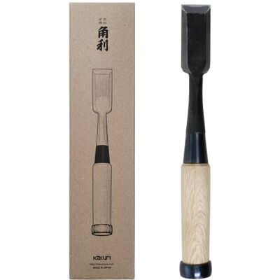 KAKURI Cincel de madera japonés para carpintería de 24 mm, fabricado en Japón, cincel japonés profesional Oire Nomi (forjado a mano), hoja de acero blanco japonés n.º 2, mango de madera de roble KAKURI Cincel de madera japonés para carpintería de 24 mm, fabricado en Japón, cincel japonés profesional Oire Nomi (forjado a mano), hoja de acero blanco japonés n.º 2, mango de madera de roble