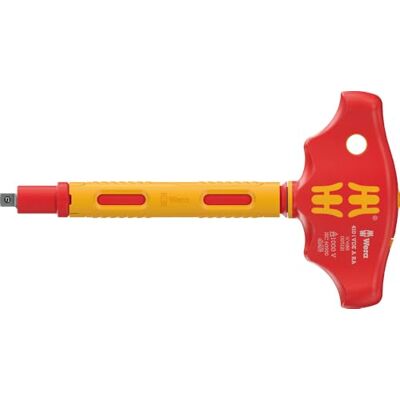Wera 410 i VDE A RA Destornillador de adaptador de mango en T con aislamiento VDE con función de carraca para llaves de vaso de 1/4", 1/4" x 130 mm Wera 410 i VDE A RA Destornillador de adaptador de mango en T con aislamiento VDE con función de carraca para llaves de vaso de 1/4", 1/4" x 130 mm