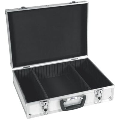 Perel Maletín de herramientas de aluminio 425 x 305 x 125 mm con divisores ajustables, cerradura con llave (2 llaves), maletín rígido para herramientas, cámara, portátil y equipos de medición Perel Maletín de herramientas de aluminio 425 x 305 x 125 mm con divisores ajustables, cerradura con llave (2 llaves), maletín rígido para herramientas, cámara, portátil y equipos de medición