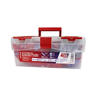 Tayg Kit sistema de nivelación profesional cuña milimetrada 1mm (100 bases, 100 cuñas milimetradas) Tayg Kit sistema de nivelación profesional cuña milimetrada 1mm (100 bases, 100 cuñas milimetradas)