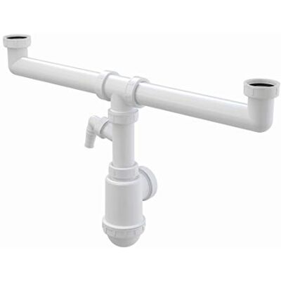Alcadrain Alcaplast A448P Sifón doble para fregadero - Pieza de plomería de cocina Alcadrain Alcaplast A448P Sifón doble para fregadero - Pieza de plomería de cocina