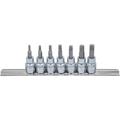 BGS Juego de puntas de vaso entrada 10 mm (3/8") perfil en T (para Torx) T15 T50 7 piezas BGS Juego de puntas de vaso entrada 10 mm (3/8") perfil en T (para Torx) T15 T50 7 piezas