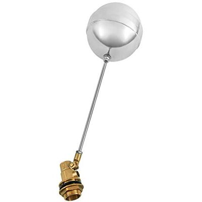 QWORK ® Flotador Válvula De Latón Válvula De Acero Inoxidable, G1/2" DN15 ajustable con rosca macho, sensor hidráulico QWORK ® Flotador Válvula De Latón Válvula De Acero Inoxidable, G1/2" DN15 ajustable con rosca macho, sensor hidráulico