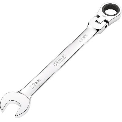 Draper Hi-Torq Llave combinada de trinquete de cabeza flexible métrica, 22 mm Draper Hi-Torq Llave combinada de trinquete de cabeza flexible métrica, 22 mm