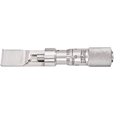 Starrett : micrometro de costura para latas, entrelazado plano, rango de 0 – 0,94 cm, graduación de 0,001 pulgadas, sin calibre de profundidad Starrett : micrometro de costura para latas, entrelazado plano, rango de 0 – 0,94 cm, graduación de 0,001 pulgadas, sin calibre de profundidad