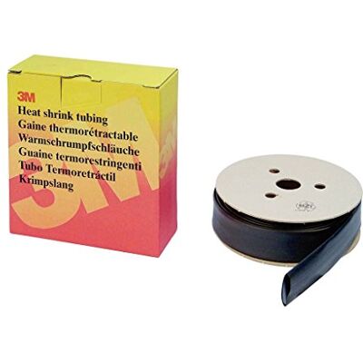 3M HSR19,1 HSR Rollo de tubo termorretráctil de pared fina (19/9,5 mm, 5 m), color negro 3M HSR19,1 HSR Rollo de tubo termorretráctil de pared fina (19/9,5 mm, 5 m), color negro