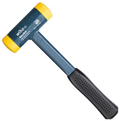 Wiha Martillo de cara blanda sin contragolpe, semiduro con tubo de acero, cabezal redondo 25, 288 mm (02122) Wiha Martillo de cara blanda sin contragolpe, semiduro con tubo de acero, cabezal redondo 25, 288 mm (02122)