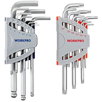 WORKPRO Juego de Llaves Hexagonales y Torx, 18 Piezas WORKPRO Juego de Llaves Hexagonales y Torx, 18 Piezas
