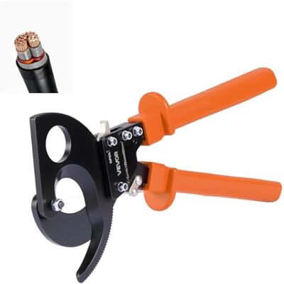 VEVOR Cortador de Cables de Trinquete 325 mm, Cortador de Alambres y Cables de Cobre-Aluminio 400 mm², Cortacables con Hojas de Acero con Mangos Recubiertos de PVC y Botón de Liberación Rápida VEVOR Cortador de Cables de Trinquete 325 mm, Cortador de Alambres y Cables de Cobre-Aluminio 400 mm², Cortacables con Hojas de Acero con Mangos Recubiertos de PVC y Botón de Liberación Rápida