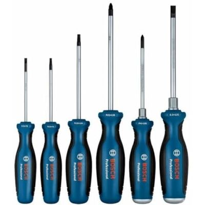 Bosch Juego 6 destornilladores (incl. Phillips, Plano, Torx, Pozidriv, en caja) Bosch Juego 6 destornilladores (incl. Phillips, Plano, Torx, Pozidriv, en caja)