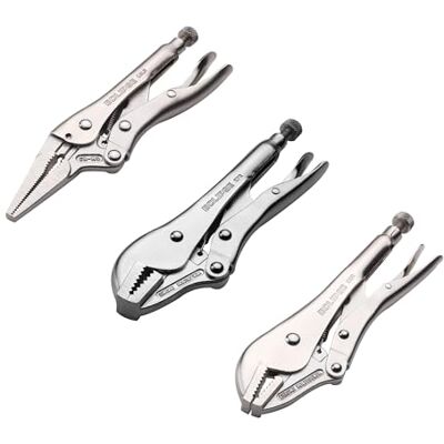 ECLIPSE Professional Tools Juego de 3 Pinzas de Bloqueo – Acero Cromo-Molibdeno Pesado para Soldadura, HVAC, Fontanería, Electricidad, Automoción y Carpintería ECLIPSE Professional Tools Juego de 3 Pinzas de Bloqueo – Acero Cromo-Molibdeno Pesado para Soldadura, HVAC, Fontanería, Electricidad, Automoción y Carpintería
