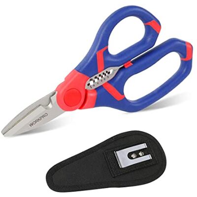 WORKPRO Tijeras para Electricista con Pelacables 152mm Acero Inoxidable, Corte De Cables Y Alambres, Herramienta Profesional Multifunción WORKPRO Tijeras para Electricista con Pelacables 152mm Acero Inoxidable, Corte De Cables Y Alambres, Herramienta Profesional Multifunción