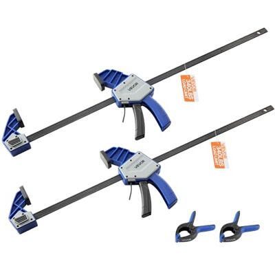 VEVOR Abrazaderas de Barra para Carpintería 2 PCS 60,96 cm, Abrazadera/Separador de una Mano, Abrazaderas en F de Agarre Rápido de Plástico Premium y Acero al Carbono Carga de 154 kg para Carpintería VEVOR Abrazaderas de Barra para Carpintería 2 PCS 60,96 cm, Abrazadera/Separador de una Mano, Abrazaderas en F de Agarre Rápido de Plástico Premium y Acero al Carbono Carga de 154 kg para Carpintería