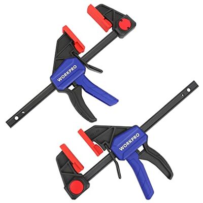 WORKPRO 2 Piezas Sargento de Barra 150 mm, Abrazadera de Barra, Set de Sargentos para Carpintería Madera, Fuerza de Sujeción 68 kg, Acero y Nylon para una Fijación Precisa WORKPRO 2 Piezas Sargento de Barra 150 mm, Abrazadera de Barra, Set de Sargentos para Carpintería Madera, Fuerza de Sujeción 68 kg, Acero y Nylon para una Fijación Precisa
