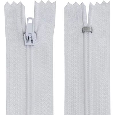 AERZETIX Juego de 10 Cremalleras en espiral N°3 no separable 60cm en nylon cursor autoblocante en metal color blanco ropa costura pantalones mercería AERZETIX Juego de 10 Cremalleras en espiral N°3 no separable 60cm en nylon cursor autoblocante en metal color blanco ropa costura pantalones mercería