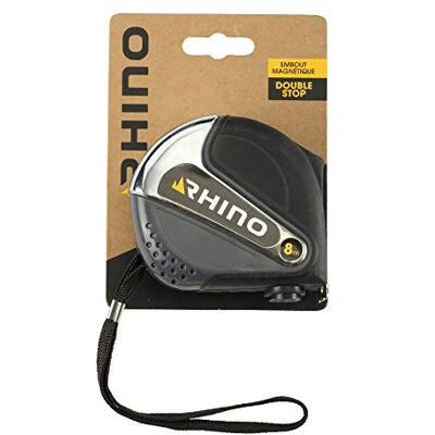 Cinta de Medir RHINO 46232 - 8m, Punta Magnética, Doble Gancho - Herramienta de Medición Cinta de Medir RHINO 46232 - 8m, Punta Magnética, Doble Gancho - Herramienta de Medición