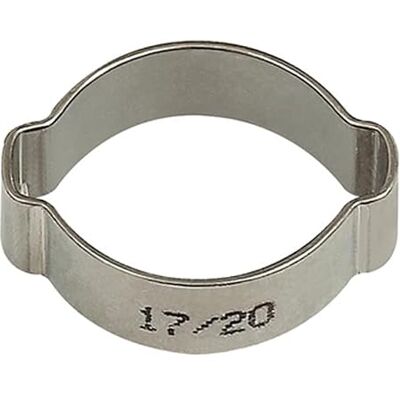 RIEGLER Abrazadera de manguera de 2 orejas, acero inoxidable 1.4301 (W4), rango de sujeción 20,0 – 23,0 mm, ancho de banda 8,0 mm. RIEGLER Abrazadera de manguera de 2 orejas, acero inoxidable 1.4301 (W4), rango de sujeción 20,0 – 23,0 mm, ancho de banda 8,0 mm.