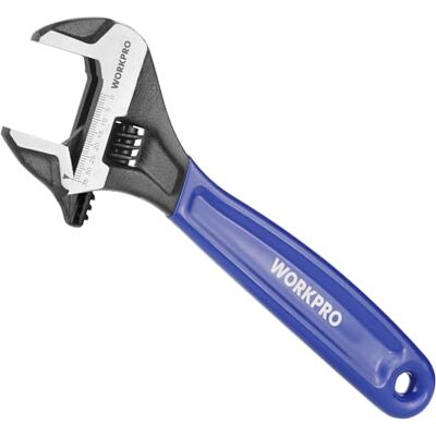 WORKPRO Llave Inglesa 250mm, Ajustable Cr-V con Boca Ancha 35mm WORKPRO Llave Inglesa 250mm, Ajustable Cr-V con Boca Ancha 35mm