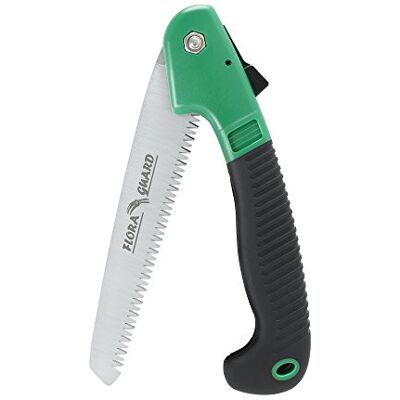 FLORA GUARD Sierra plegable de poda Serrucho de mano compacto para jardín, árboles y camping con hoja resistente y mango ergonómico (Verde) FLORA GUARD Sierra plegable de poda Serrucho de mano compacto para jardín, árboles y camping con hoja resistente y mango ergonómico (Verde)